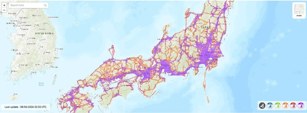 Japan mobile network coverage heatmap preview